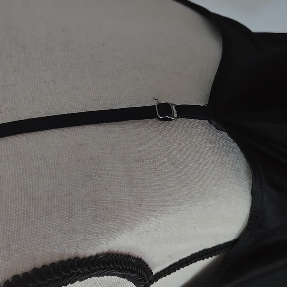 CALYPSO ST BARTH Silk Lace Trim Black Camisole Adjustable Straps Sz Large - Picture 6 of 14